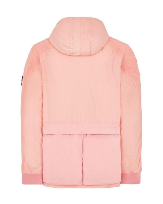 Stone Island Pink Semi-Zipper Casual Jacket for men