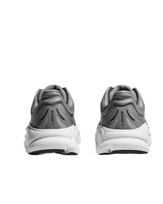 Hoka One One Gray Bondi 9 Lace-Up Sneakers for men