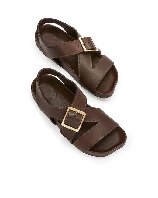 Loewe Brown Ease Buckle Sandal