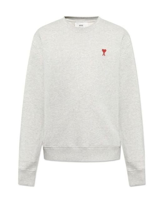 AMI White Ami Ami De Coeur Crewneck Sweatshirt