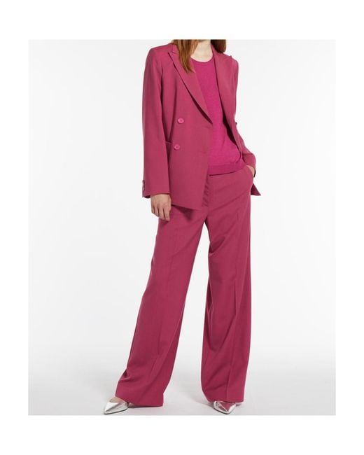 Weekend by Maxmara Pink High Waist Straight Leg Pants