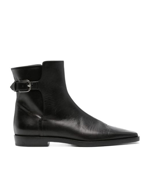 Totême Black Belted Leather Boot