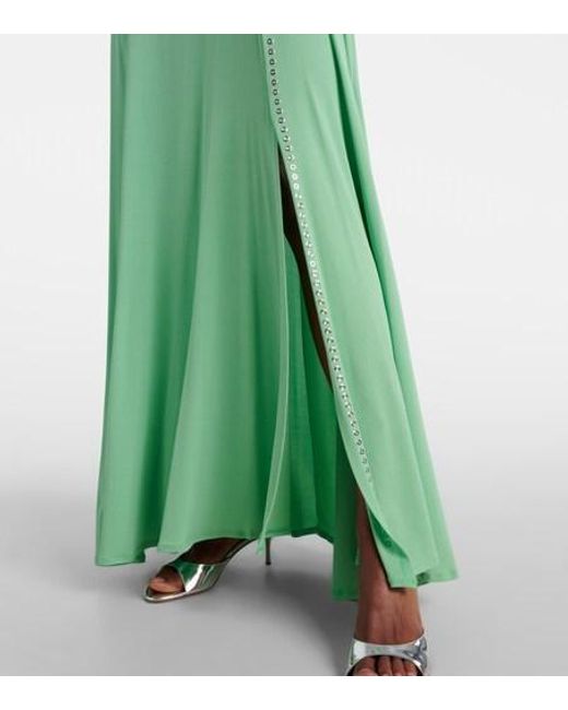 Rabanne Green Embellished Maxi Skirt