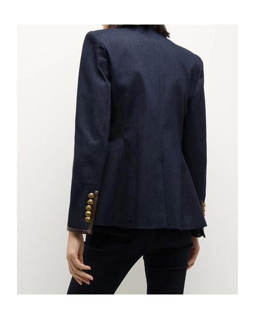 Veronica Beard Blue Long-Sleeved Suit Coat