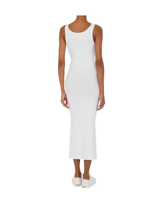 Moschino White Lace Stretch Dress