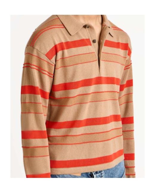 J.W. Anderson Orange Knitted Striped Rugby Polo Top for men