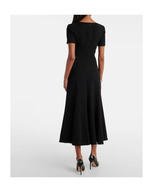 Roland Mouret Black Cady Midi Dress