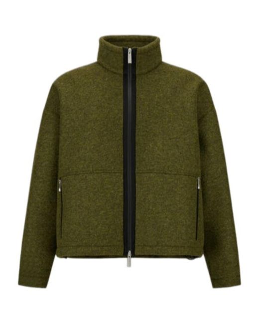 Herno Green High-Neck Zip-Front Jacket for men