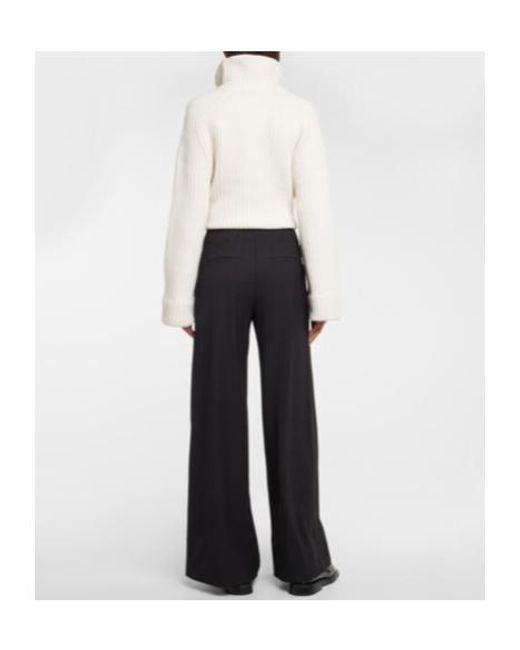 Proenza Schouler Black High-Rise Wide-Leg Wool-Blend Pants