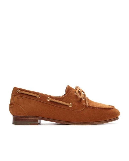 Bally Brown Round Toe Slip On Loafers