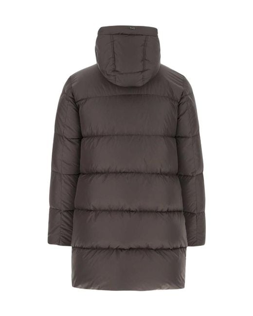 Herno Gray Feather-Down Padded Coat for men