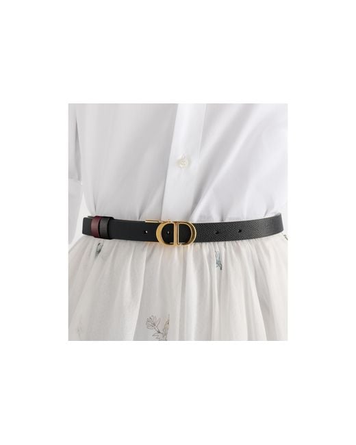 Dior White 30 Montaigne Reversible Belt