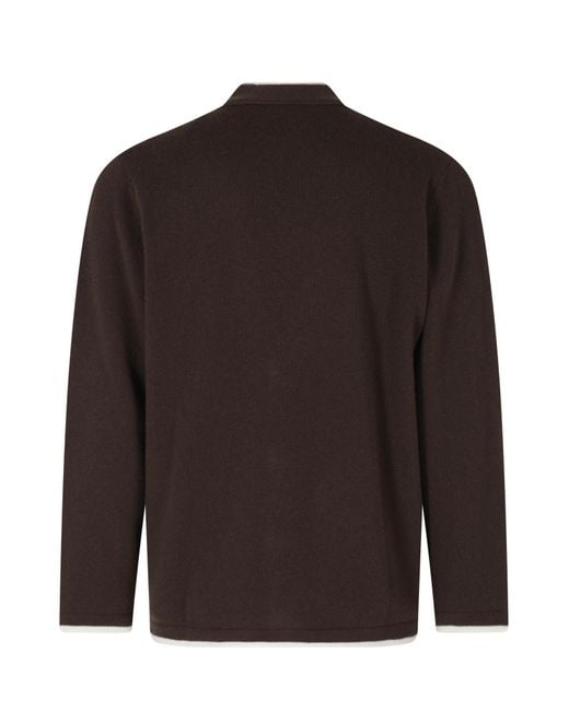 Eleventy Black Four-Button Cardigan for men