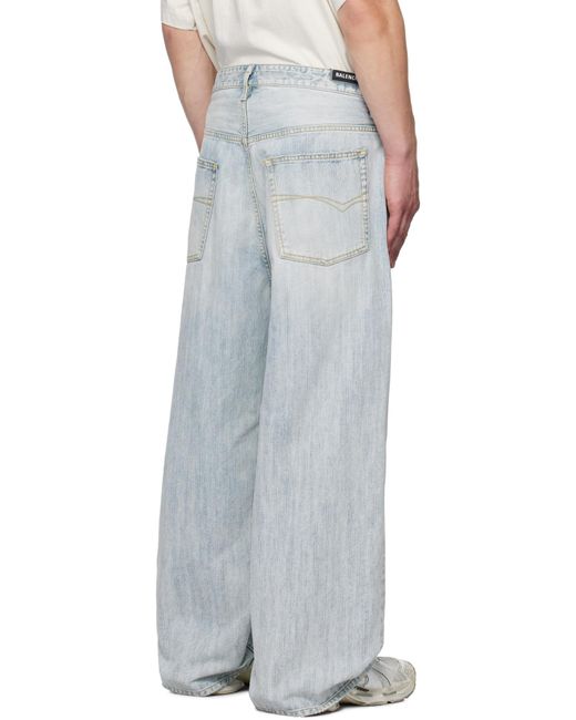 Balenciaga White Drawstring Baggy Jeans