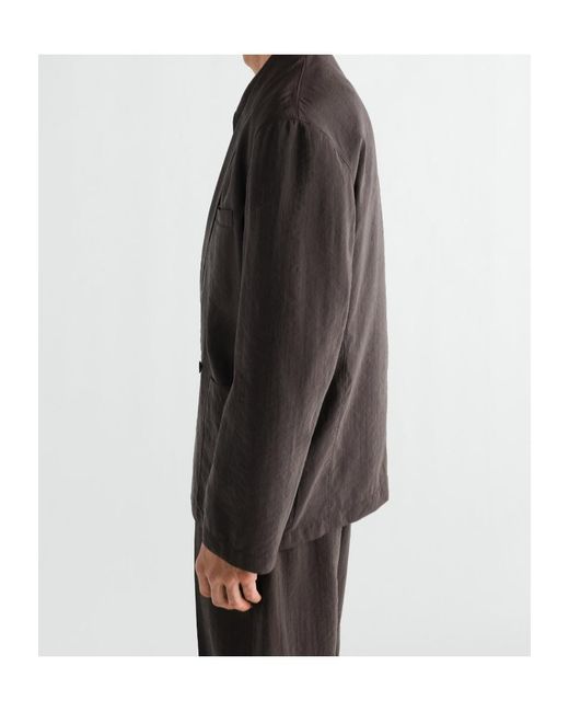 Lemaire Black Double-Breasted Relaxed Blazer for men