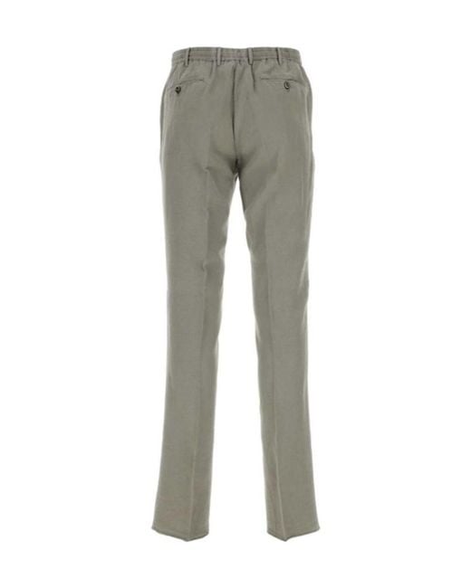 Pt Pantaloni Gray Pt Torino Pressed-Crease Slim Cut Trousers for men