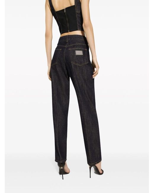 Dolce & Gabbana Blue High-Rise Straight Jeans