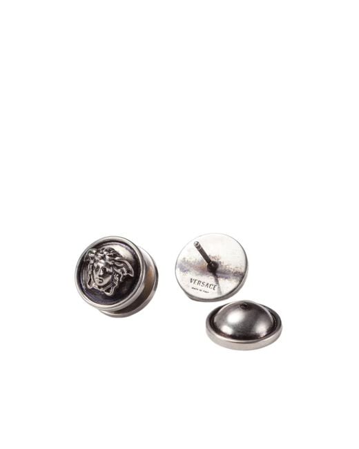 Versace White Medusa Head Earrings