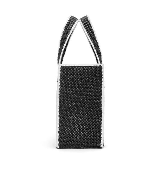 Loewe Black Logo Embroidered Large Tote Bag