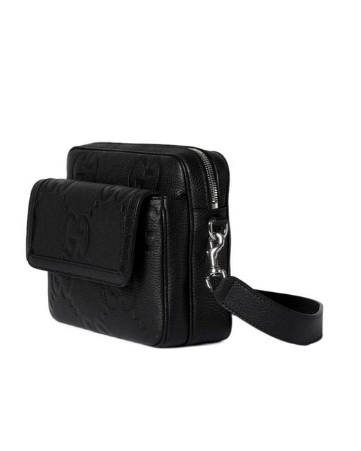 Gucci Black Jumbo Gg Small Crossbody Bag for men