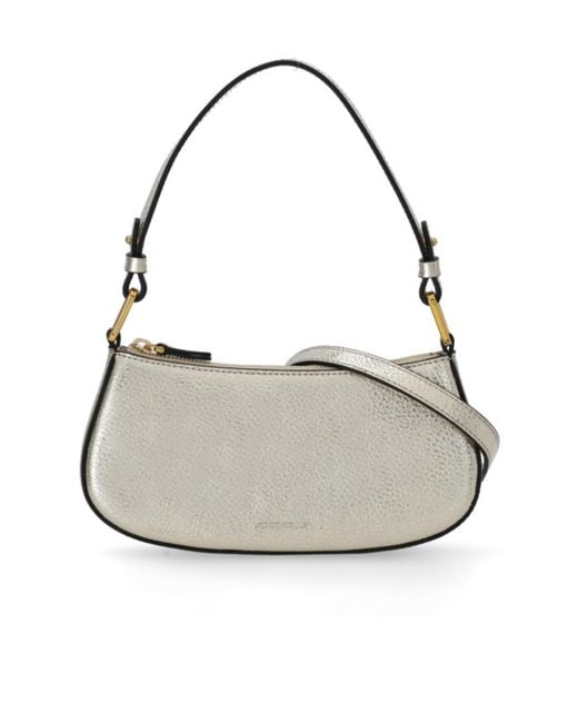 Coccinelle Gray Merveille Zip-Up Shoulder Bag