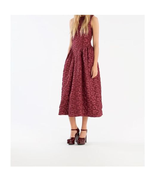 ROTATE BIRGER CHRISTENSEN Red Lori A Line Dress