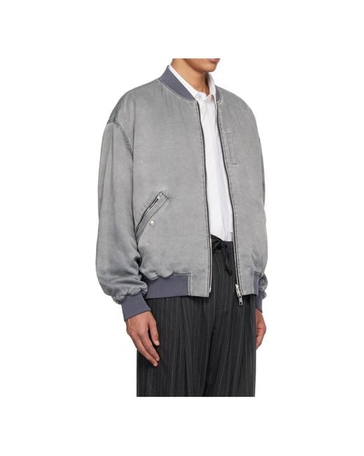Wooyoungmi Gray Reversible Quilted Bomber Jacket for men