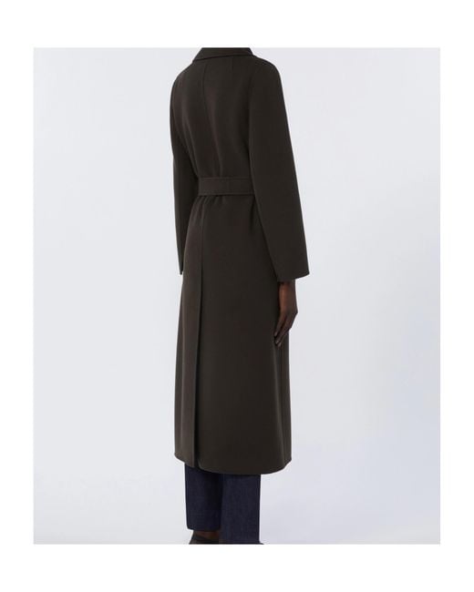 Max Mara Black Wool Robe Coat