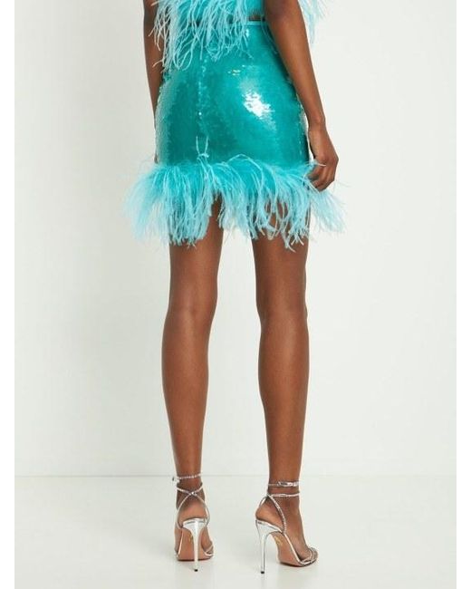 GIUSEPPE DI MORABITO Blue Sequined Mini Skirt