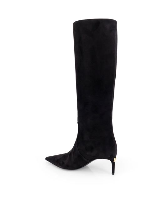 Dolce & Gabbana Black Pointed Toe Boots