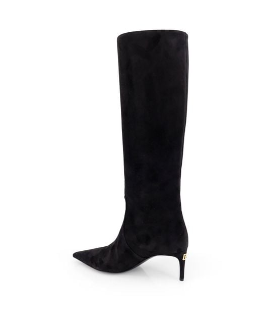 Dolce & Gabbana Black Pointed Toe Boots