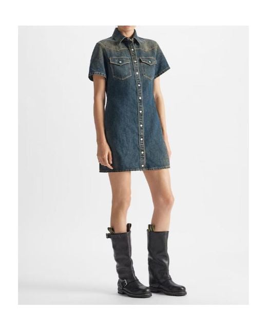 Fendi Blue Washed Denim Short Dress