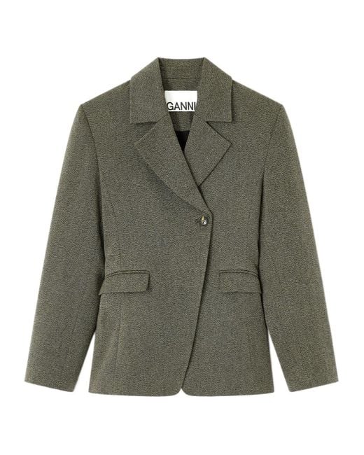 Ganni Green Mouline Blazer