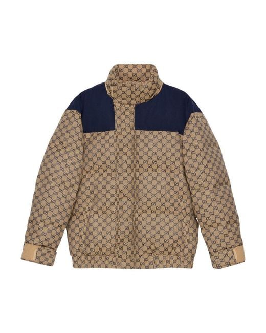 Gucci Multicolor All-Over Logo Print Puffer Coat for men
