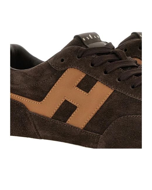 Hogan Brown Athletic Sneakers for men