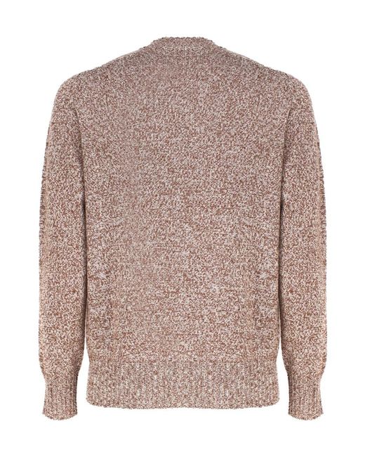 Malo Brown Mock Neck Sweater for men