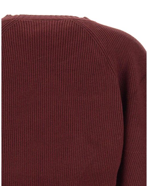 Kaos Red Balloon-Sleeve Knitted Sweater