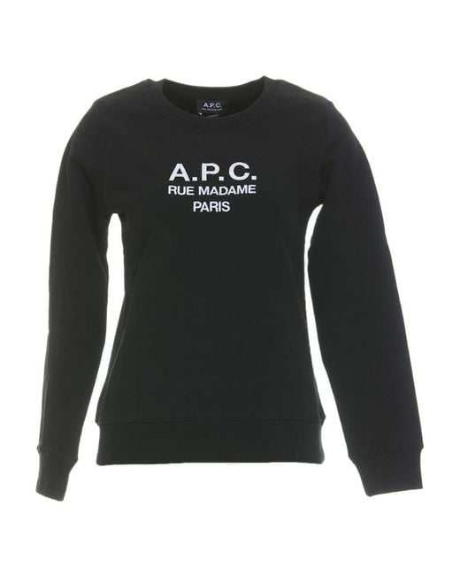 A.P.C. Black Logo Embroidered Crewneck Sweatshirt