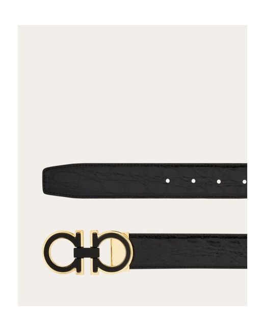 Ferragamo White Gancini Adjustable Belt for men