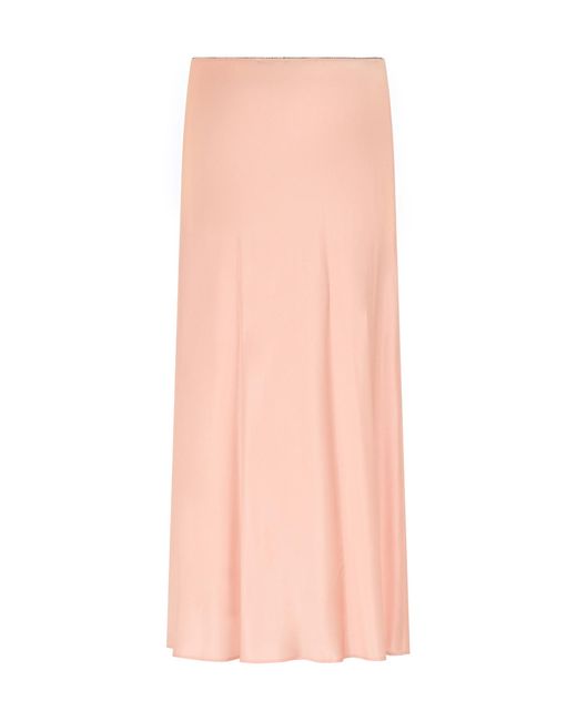 Roberto Collina Pink Satin A-Line Midi Skirt