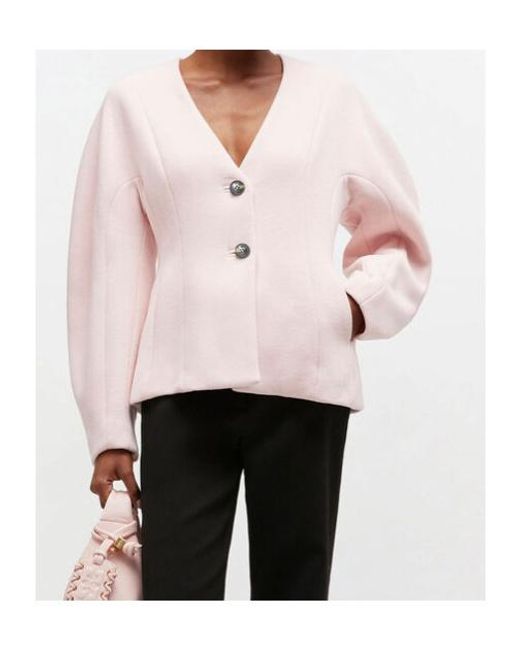 Ganni Pink V-Neck Jacket