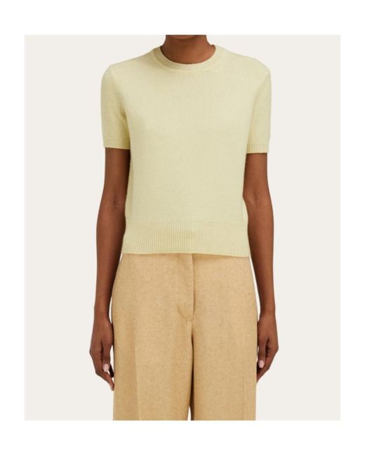 Ferragamo White Cashmere T-Shirt