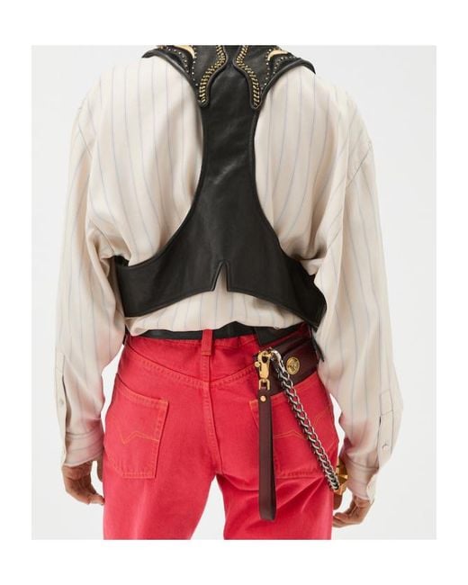 Versace Black Beaded Embellished Button-Up Waistcoat