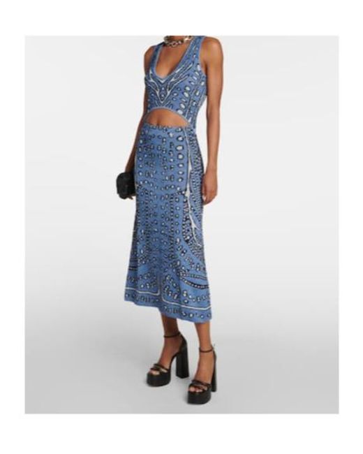 Altuzarra Blue Hannah Jacquard Knit Midi Dress