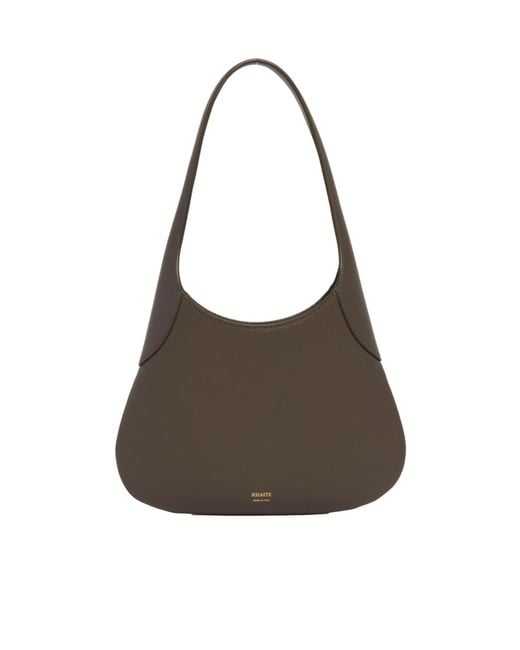 Khaite Brown Logo Printed Tote Bag