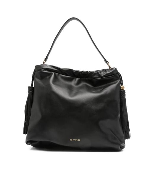Etro Black Kalispera Tassel Shoulder Bag