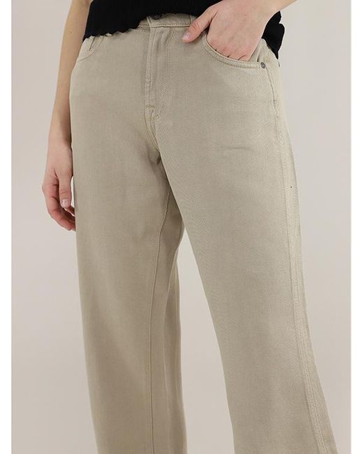 7 For All Mankind Gray Tess Logo-Patch Straight-Leg Trousers