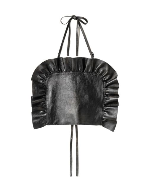 Miu Miu Black Leather Top