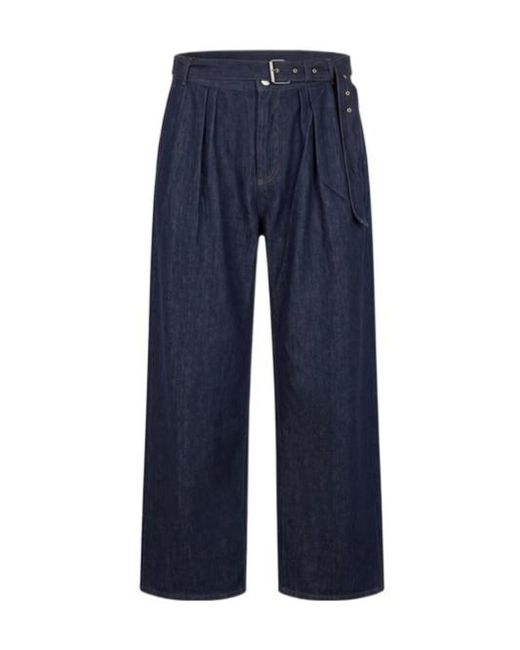 Dries Van Noten Blue Casual Trousers With Belt Loops for men