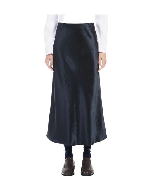 Max Mara Blue Alessio Satin Maxi Skirt